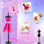 MINIFUN 800+Pcs Fashion Designer Kit for Girls, Sewing Kit with 4 Mannequins, DIY Art & Craft Activity for Kids, Doll Clothes Making Kit, Girl Toys for Age 6 7 8 9 10 11 12+ Year Old Gifts
