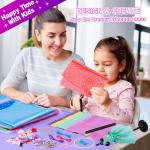 MINIFUN 800+Pcs Fashion Designer Kit for Girls, Sewing Kit with 4 Mannequins, DIY Art & Craft Activity for Kids, Doll Clothes Making Kit, Girl Toys for Age 6 7 8 9 10 11 12+ Year Old Gifts