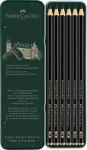Faber-Castell Pitt Graphite Matte Pencil Set, Metal Tin of 6 Graphite Pencils, Sketching and Drawing Pencil Set (B, 4B, 6B, 8B, 10B, 12B)