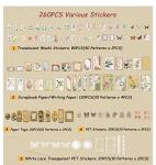 Vintage Flower Scrapbook Supplies Pack - 260 Pieces