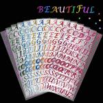 Sparkling Glitter Alphabet Stickers - 12 Vibrant Colors