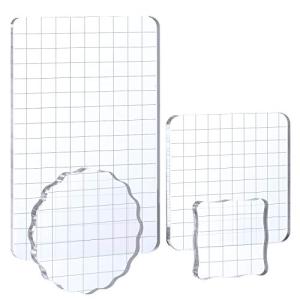 Whaline Clear Acrylic Stamp Block Set, 4-Pack