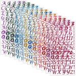 Sparkling Glitter Alphabet Stickers - 12 Vibrant Colors