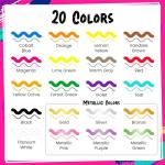 Chalkola 20 Acrylic Paint Pens Dual Tip - Acrylic Markers for Rock Painting, Canvas, Wood, Ceramic, Glass, Fabric, Metal - Permanent & Waterproof Fine tip Acrylic Paint Markers for Kids & Adults