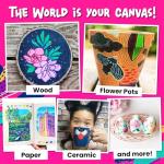 Chalkola 20 Acrylic Paint Pens Dual Tip - Acrylic Markers for Rock Painting, Canvas, Wood, Ceramic, Glass, Fabric, Metal - Permanent & Waterproof Fine tip Acrylic Paint Markers for Kids & Adults