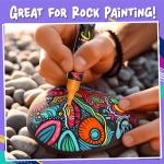 Chalkola 20 Acrylic Paint Pens Dual Tip - Acrylic Markers for Rock Painting, Canvas, Wood, Ceramic, Glass, Fabric, Metal - Permanent & Waterproof Fine tip Acrylic Paint Markers for Kids & Adults