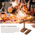 DreamToyz Ring Toss Game, Ring Toss with Shot Ladder, Fun Hook and Ring Game, Handmade Wooden Interactive Game for Home, Party, Him & Her, Brown