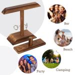 DreamToyz Ring Toss Game, Ring Toss with Shot Ladder, Fun Hook and Ring Game, Handmade Wooden Interactive Game for Home, Party, Him & Her, Brown
