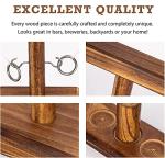 DreamToyz Ring Toss Game, Ring Toss with Shot Ladder, Fun Hook and Ring Game, Handmade Wooden Interactive Game for Home, Party, Him & Her, Brown