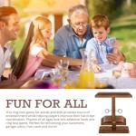 DreamToyz Ring Toss Game, Ring Toss with Shot Ladder, Fun Hook and Ring Game, Handmade Wooden Interactive Game for Home, Party, Him & Her, Brown