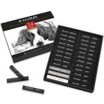 KALOUR 24 Pro Charcoal Drawing Set - Soft,Medium,Hard Charcoal and White Charcoal - Charcol Sticks for Drawing Sketching Shading - Art Supplies Gift for Artists Beginners Adults