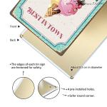 Ice Cream Metal Sign-Homemade Ice Cream Best In Town Kitchen Decorations Candy Store Wall Art Plaque Home Decor Cafe Bar Poster Tin Sign Hanging Plaque 8x12 Inch