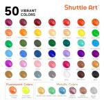 Shuttle Art Acrylic Paint, 50 Colors Acrylic Paint Set, 2oz/60ml Bottles, Rich Pigments, Water Proof, Premium Acrylic Paints for Artists, Beginners and Kids on Canvas Rocks Wood Ceramic Fabric