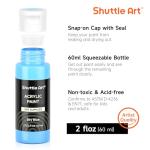 Shuttle Art Acrylic Paint, 50 Colors Acrylic Paint Set, 2oz/60ml Bottles, Rich Pigments, Water Proof, Premium Acrylic Paints for Artists, Beginners and Kids on Canvas Rocks Wood Ceramic Fabric