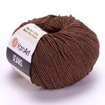 Yarn Art Jeans Yarn, Amigurumi Cotton Yarn, Cotton Yarn Crocheting, Knitting Yarn, amigurumi Cotton Yarn, Turkish Yarn, 55 percent Cotton - 45 percent PAC (Poliacrylic) Color (70) Brown