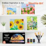 Shuttle Art Acrylic Paint, 50 Colors Acrylic Paint Set, 2oz/60ml Bottles, Rich Pigments, Water Proof, Premium Acrylic Paints for Artists, Beginners and Kids on Canvas Rocks Wood Ceramic Fabric