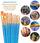 BOSOBO Paint Brushes Set, 2 Pack 20 Pcs Round-Pointed Tip Paintbrushes Nylon Hair Artist Acrylic Paint Brushes for Acrylic Oil Watercolor, Face Nail Art, Miniature Detailing & Rock Painting, Blue