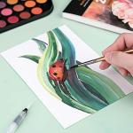 Nicpro Watercolor Paint Set, 48 Water Colors Kit with 8 Squirrel Brushes, Palette, Watercolor Pen, 25 Art Pad Paper, 2 Art Sponges, Non-toxic Painting Supplies for Kids, Adults, Beginners, Artists