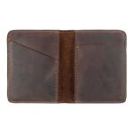Hide & Drink, Bifold Wallet, Slim Card Holder, Minimalist Traveler Wallet, Vintage Front Pocket Wallet, Full Grain Leather, Handmade, Bourbon Brown