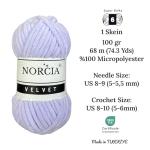 NORCIA Soft Velvet Yarn Chenille Yarn for Crocheting Baby Blanket Yarn for Knitting Amigurumi Yarn Fancy Yarn for Crochet Weaving Craft (Lilac, 1 Skein)