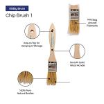 Pro Grade Chip Paint Brushes - 96-Pack - 1" Chip Brushes for Paints, Stains, Varnishes, Glues, & Gesso - Home Improvement - Interior & Exterior Use Light Brown