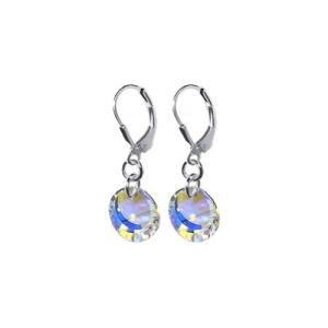 925 Sterling Silver Clear Austrian Crystals Handmade Earrings for Women