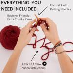 NGHTMRKT Scarf Knitting Kit for Beginners Adults - Learn to Knit with this Starter Knitting Kit including Yarn and Needles. Our Complete Beginners Knitting Kit is the ideal DIY Arts & Crafts Scarf Kit