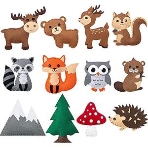 HOTBEST Animal Craft Kit,Felt Woodland Animal Sewing Kits,DIY Sewing Felt Craft Kit,Fun DIY Crafts Educational Sewing Kit for Kids Boys and Girls (Woodland Sewing Kit)