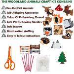 HOTBEST Animal Craft Kit,Felt Woodland Animal Sewing Kits,DIY Sewing Felt Craft Kit,Fun DIY Crafts Educational Sewing Kit for Kids Boys and Girls (Woodland Sewing Kit)