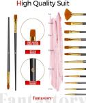 Fantastory Acrylic Paint Set, 24 Classic Colors(2oz), Professional Craft Paint Kit,Canvas/Rock/Stone/Ceramic/Model/Wood Painting with 12 Brushes