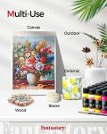 Fantastory Acrylic Paint Set, 24 Classic Colors(2oz), Professional Craft Paint Kit,Canvas/Rock/Stone/Ceramic/Model/Wood Painting with 12 Brushes