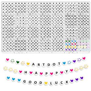 ARTDOT 1400 PCS Letter Beads, 28 Styles Friendship Bracelets Assorted Alphabet Beads Preppy Beads Jewelry Making Kit with Beads Case for Teen Girl Gifts Ages 6 7 8 9 10 11 12