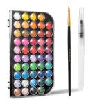 GETHPEN Watercolor Paint,48 Colors Washable Watercolor Paint Set With Brush, Refillable Water Brush Pen, Palette, and Water-Washable Paints for Kids, Adults and Artists.