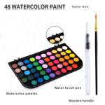 GETHPEN Watercolor Paint,48 Colors Washable Watercolor Paint Set With Brush, Refillable Water Brush Pen, Palette, and Water-Washable Paints for Kids, Adults and Artists.