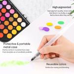 GETHPEN Watercolor Paint,48 Colors Washable Watercolor Paint Set With Brush, Refillable Water Brush Pen, Palette, and Water-Washable Paints for Kids, Adults and Artists.