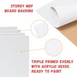 Simetufy 8 Pack Canvas Boards for Painting Multi-Size Paint Canvas Panels Set 4x4, 5x7, 8x10, 9x12, 11x14 Inches Pre-Primed 100% Cotton Blank Canvases for Oil Acrylic Paint for Kids Beginners
