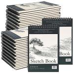 20 Pcs 5.5'' x 8.5'' Top Spiral Bound Sketch Pad 30 Sheet Each(68lb/100gsm), Sketching Drawing Pad Artist Sketch Pad Kids Drawing Paper Art Sketchbook for Charcoal Graphite Painting