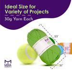 Mira Handcrafts 8 Acrylic Yarn Bonbons | Total of 525 yards Craft Yarn | Includes 2 Crochet Hooks, 2 Weaving Needles, 7 E-books | DK Yarn for Knitting and Crochet | Perfect Beginner Kit
