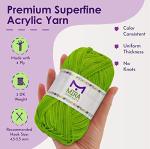 Mira Handcrafts 8 Acrylic Yarn Bonbons | Total of 525 yards Craft Yarn | Includes 2 Crochet Hooks, 2 Weaving Needles, 7 E-books | DK Yarn for Knitting and Crochet | Perfect Beginner Kit