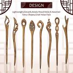 8 Pieces Wooden Hair Sticks Japanese Hair Chopstick for Women Bun Maker, Chinese Chopstick Hair Pins for Women Long Hair Handmade Chignon Maker Hair Accessories (Classic Pattern)