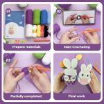 NUOLAN Crochet Kit for Beginners, Owl, Rabbit Crochet Kits for Kids and Adults Include Yarn, Step-by-Step Videos Tutorials, and a Crochet Hook - Crochet Animal Kit DIY Knitting Supplies