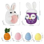 NUOLAN Crochet Kit for Beginners, Owl, Rabbit Crochet Kits for Kids and Adults Include Yarn, Step-by-Step Videos Tutorials, and a Crochet Hook - Crochet Animal Kit DIY Knitting Supplies