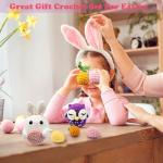 NUOLAN Crochet Kit for Beginners, Owl, Rabbit Crochet Kits for Kids and Adults Include Yarn, Step-by-Step Videos Tutorials, and a Crochet Hook - Crochet Animal Kit DIY Knitting Supplies