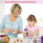 NUOLAN Crochet Kit for Beginners, Owl, Rabbit Crochet Kits for Kids and Adults Include Yarn, Step-by-Step Videos Tutorials, and a Crochet Hook - Crochet Animal Kit DIY Knitting Supplies