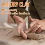 SMAPHY Natural Air-Dry Pottery Clay, All-Purpose Modeling Clay, Ceramic Clay for Pottery Wheel, Hand Building and Sculpting, Low Fire Baking, Great for All Skill Levels, 5 lbs(White)
