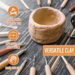 SMAPHY Natural Air-Dry Pottery Clay, All-Purpose Modeling Clay, Ceramic Clay for Pottery Wheel, Hand Building and Sculpting, Low Fire Baking, Great for All Skill Levels, 5 lbs(White)