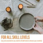 SMAPHY Natural Air-Dry Pottery Clay, All-Purpose Modeling Clay, Ceramic Clay for Pottery Wheel, Hand Building and Sculpting, Low Fire Baking, Great for All Skill Levels, 5 lbs(White)