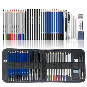 SoProPen Drawing Pencils, 40 Pieces Sketch Pencils Art Supplies for Kids Adults, Professional Colored Sketching Graphite Charcoal Watercolor Pencils Set