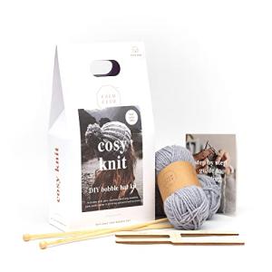 Calm Club Knitting Kit For Beginners Adults | Make Your Own Hat Knitting Supplies | Adult Crafts & Gifts For Mom | With Knitting Needles, Wool Yarn For Crafts & Guide | Knitting & Crochet Supplies