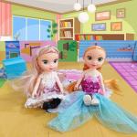 Huang Cheng Toys 6.3" Mini Girl Dolls, Include 10 Sets Handmade Doll Clothes, 5 Sets 6.3" Small Girl Dolls, 5 Pairs of Shoes